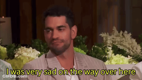 Man In Suit Saying I Was Very Sad On The Way Over Here GIF