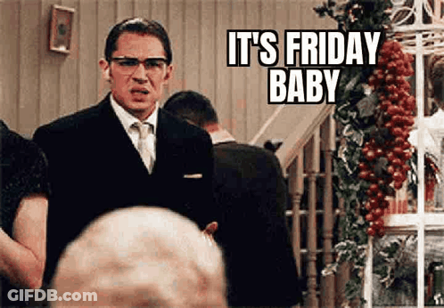 Man In Suit Saying It's Friday Baby GIF