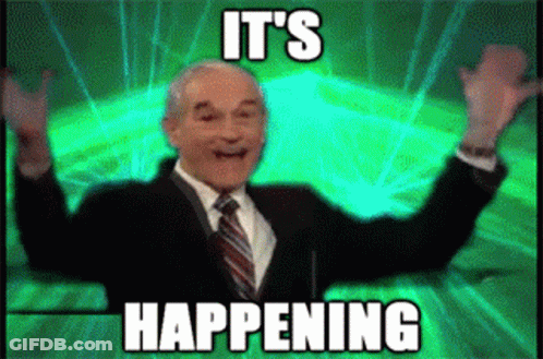 Man In Suit Saying It's Happening Arms Outstretched GIF