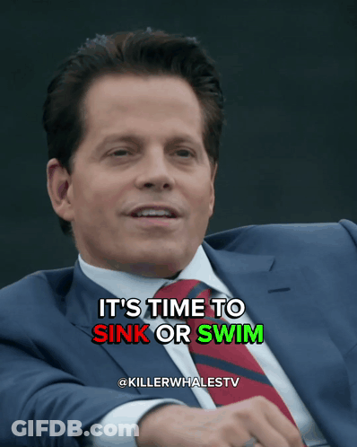 Man In Suit Saying It's Time To Sink Or Swim GIF