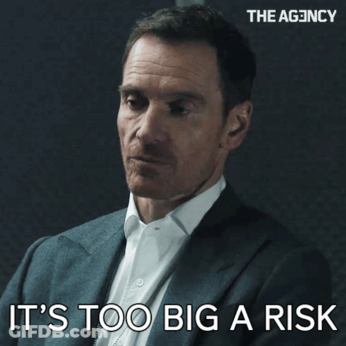 Man In Suit Saying It's Too Big A Risk GIF