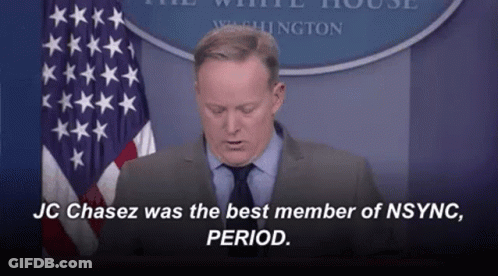 Man In Suit Saying JC Chasez Was Best NSYNC Member GIF