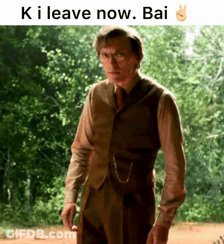 Man In Suit Saying K I Leave Now Bai GIF