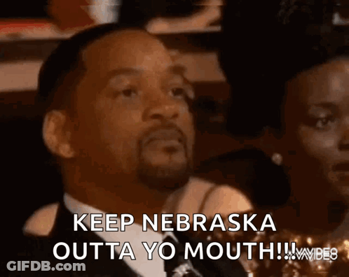 Man In Suit Saying Keep Nebraska Outta Yo Mouth GIF