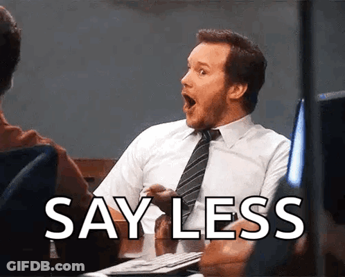 Man In Suit Saying Less GIF
