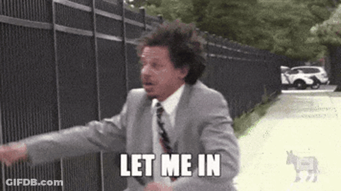Man In Suit Saying Let Me In GIF