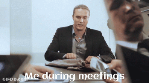 Man In Suit Saying Me During Meetings GIF
