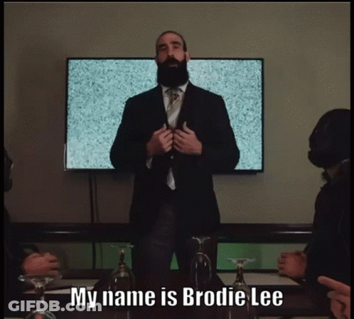 Man In Suit Saying My Name Is Brodie Lee GIF