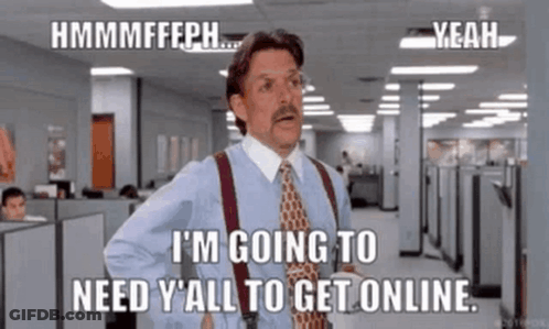 Man In Suit Saying Need Y'all To Get Online GIF