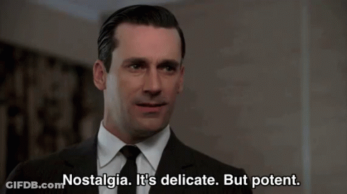 Man In Suit Saying Nostalgia It's Delicate But Potent GIF