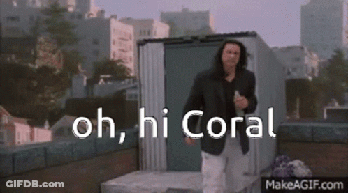 Man In Suit Saying Oh Hi Coral Near Shed GIF