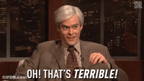 Man In Suit Saying Oh That's Terrible GIF