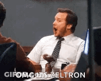 Man In Suit Saying OMG Zeltron GIF