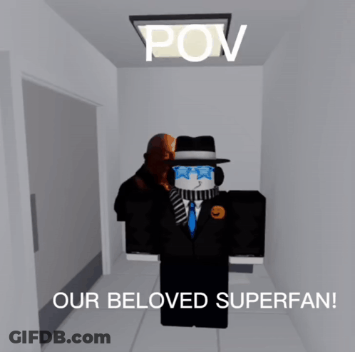Man In Suit Saying Our Beloved Superfan GIF