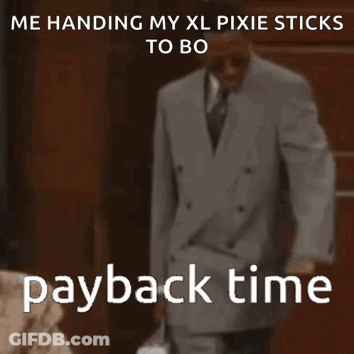 Man In Suit Saying Payback Time GIF