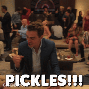 Man In Suit Saying Pickles To Group GIF