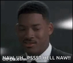 Man In Suit Saying Pssst Hell Naw GIF
