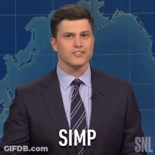 Man In Suit Saying Simp In Front Of Map GIF