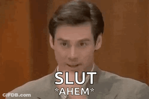 Man In Suit Saying Slut Ahem GIF