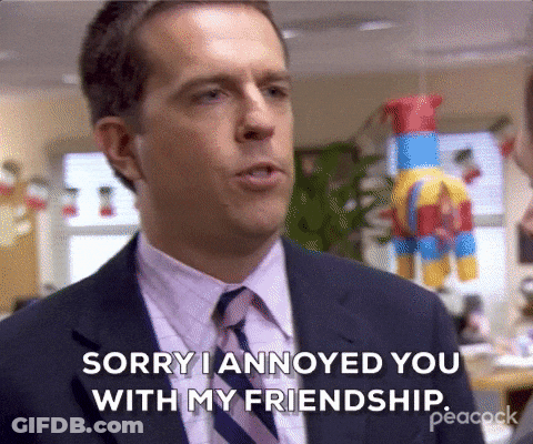 Man In Suit Saying Sorry I Annoyed You With My Friendship GIF