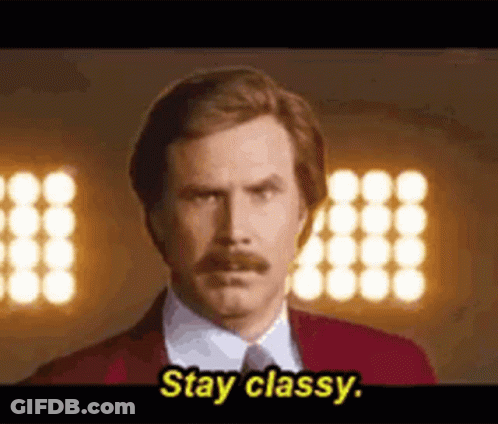Man In Suit Saying Stay Classy GIF