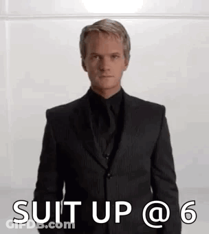 Man In Suit Saying Suit Up @ 6 GIF