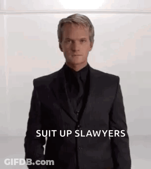 Man In Suit Saying Suit Up Slayers GIF