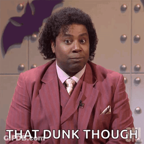 Man In Suit Saying That Dunk Though GIF