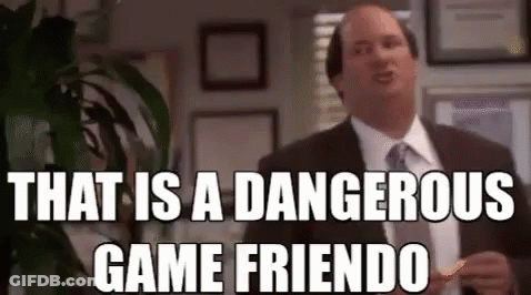 Man In Suit Saying That Is A Dangerous Game Friendo GIF