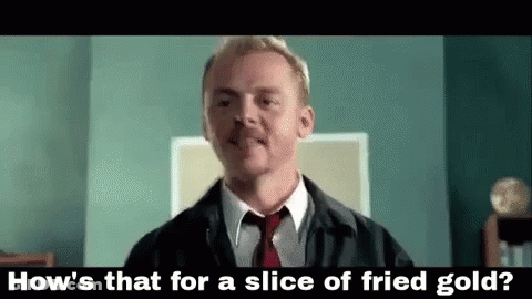Man In Suit Saying That's For A Slice Of Fried Gold GIF
