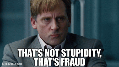 Man In Suit Saying That's Not Stupidity That's Fraud GIF