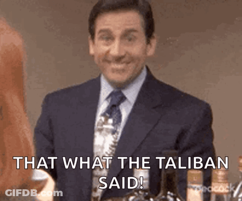 Man In Suit Saying That What Taliban Said GIF