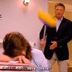 Man In Suit Saying There There Woman In Bathtub GIF