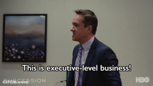Man In Suit Saying This Is Executive-Level Business GIF