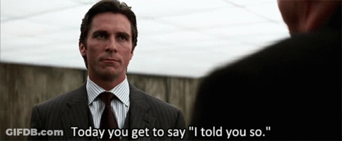Man In Suit Saying Today You Get To Say I Told You So GIF