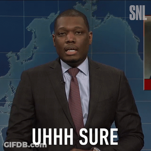 Man In Suit Saying Uhh Sure GIF