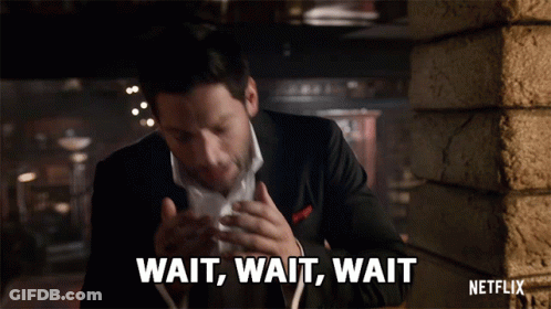 Man In Suit Saying Wait Wait Wait In Front Of Netflix Logo GIF