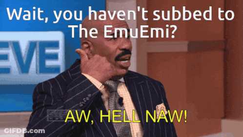 Man In Suit Saying Wait You Haven't Subbed To Emuemi GIF