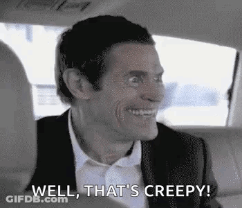 Man In Suit Saying Well That's Creepy GIF