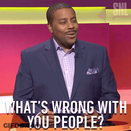 Man In Suit Saying What's Wrong With Your People GIF