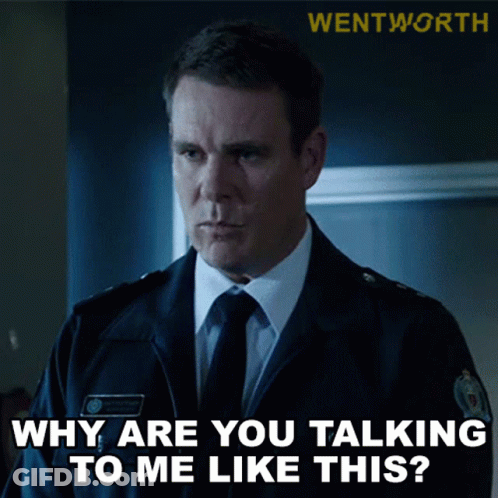 Man In Suit Saying Why Are You Talking To Me Like This GIF