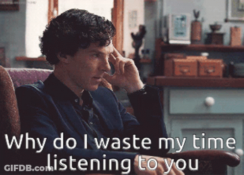 Man In Suit Saying Why Do I Waste My Time Listening To You GIF
