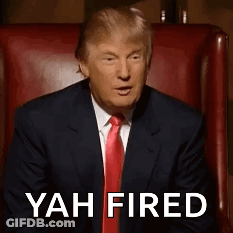 Man In Suit Saying Yah Fired GIF