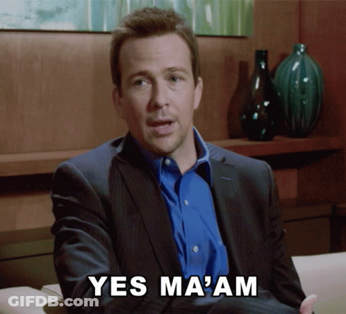 Man In Suit Saying Yes Ma'am GIF