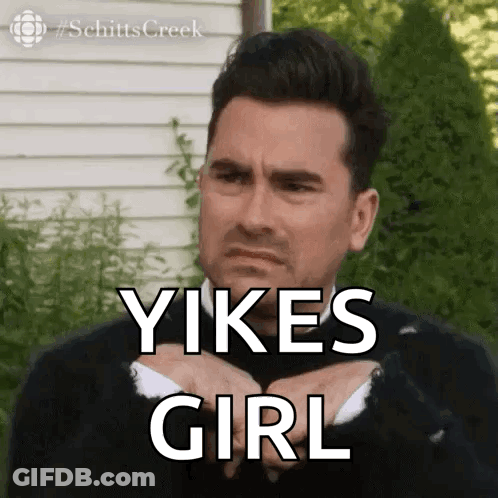 Man In Suit Saying Yikes Girl GIF