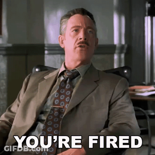 Man In Suit Saying You're Fired GIF