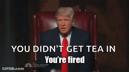 Man In Suit Saying You're Fired GIF