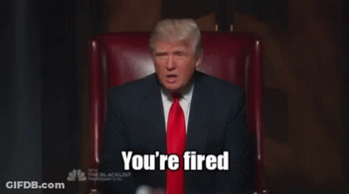 Man In Suit Saying You're Fired GIF
