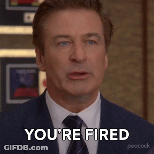 Man In Suit Saying You're Fired GIF