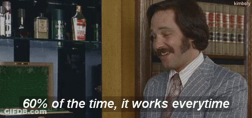 Man In Suit Says 60% Of The Time It Works Every Time GIF